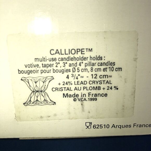 Beverly Clark  Collection Candle Holder Cristal 24% Pillar 4x5” 1999 From France - Picture 11 of 11